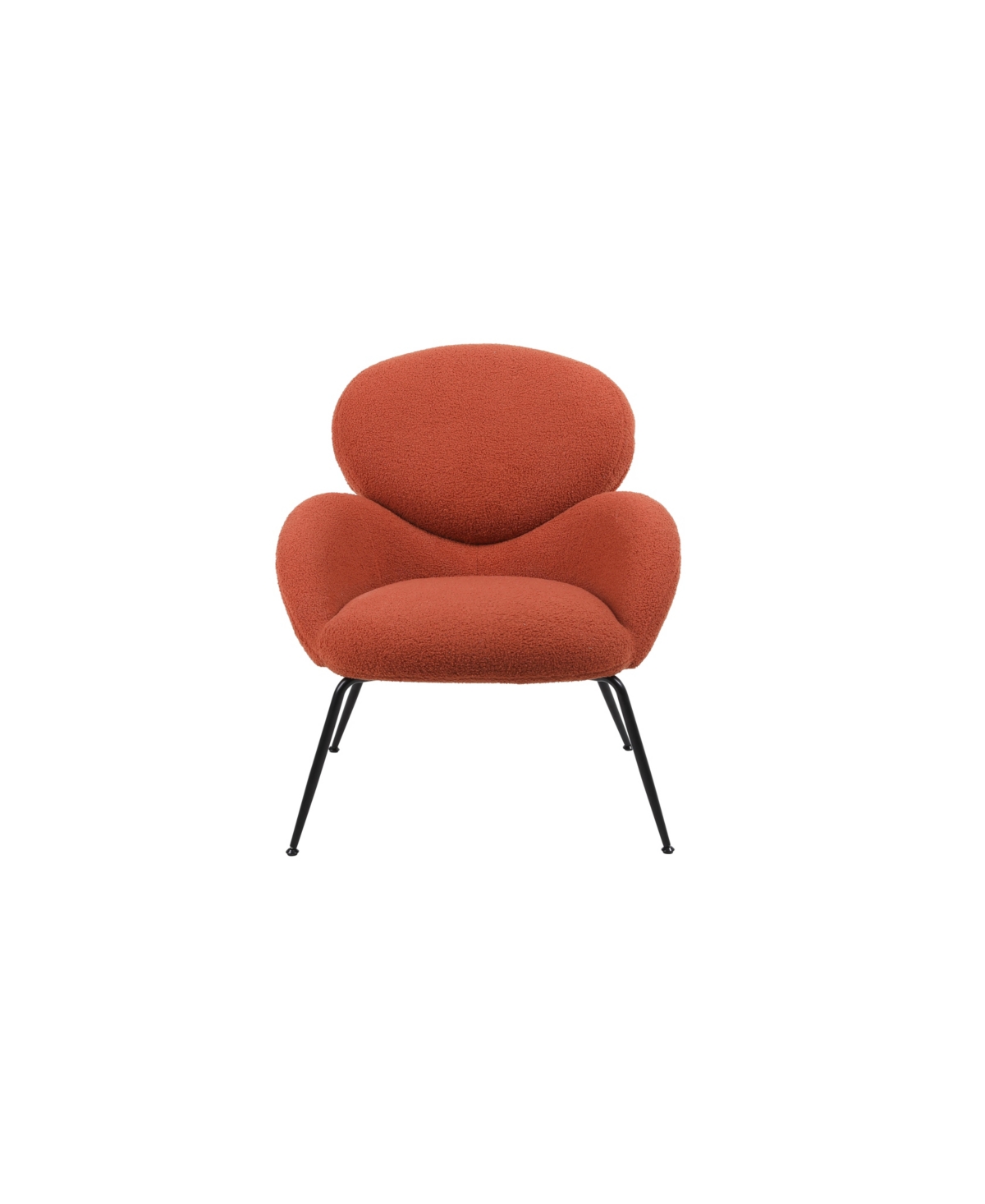Streamdale Furniture Modern Sherpa Chairs Accent Armchairs for Living Dining Room, Upholstered Chairs with Black Metal Legs, Comfy and Soft Chairs for