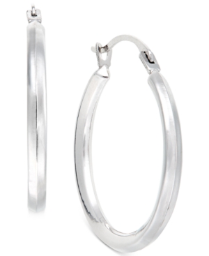 image of Polished Hoop Earrings in 10k Gold