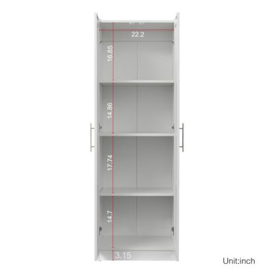 2-Door Kitchen and Wardrobe Cabinet with Partitions