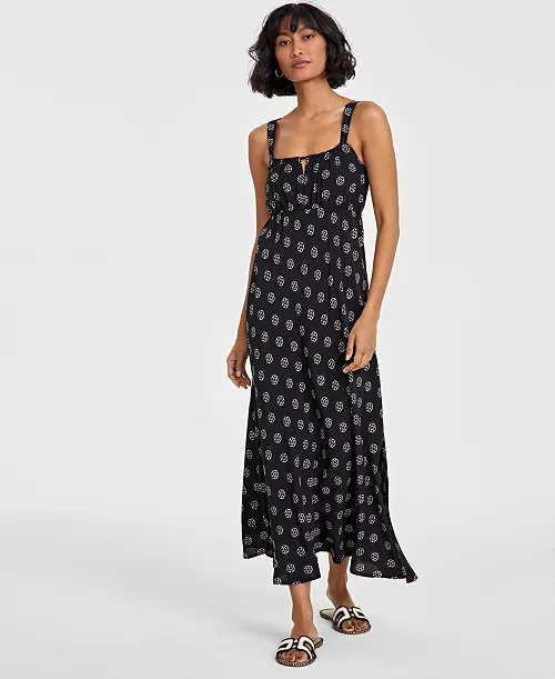 women's printed empire-waist midi dress, created for macy's
