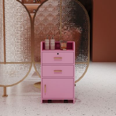 Salon Storage Cabinet with Hairdryer Holder