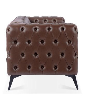 84.06" Width Traditional Square Arm Removable Cushion 3 Seater Sofa