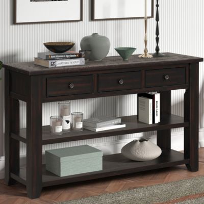 48" Solid Wood Console Table with 3 Drawers, Sturdy Construction, Easy Assembly – Console Table