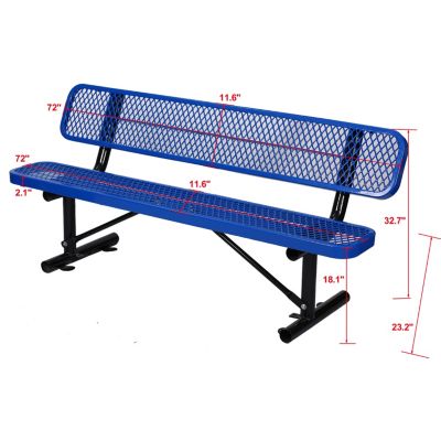 Streamdale 6 FT. Outdoor Steel Bench With Backrest