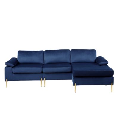 Shannon Velvet Sectional Sofa With Chaise