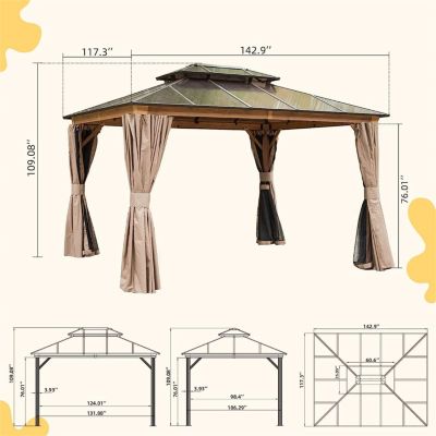 10'X12' Hardtop Gazebo for Outdoor Garden & Patio