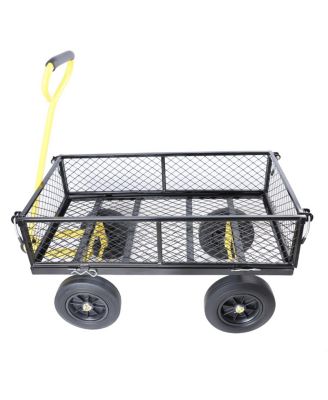 Solid Wheels Garden Cart for Easy Firewood Transport