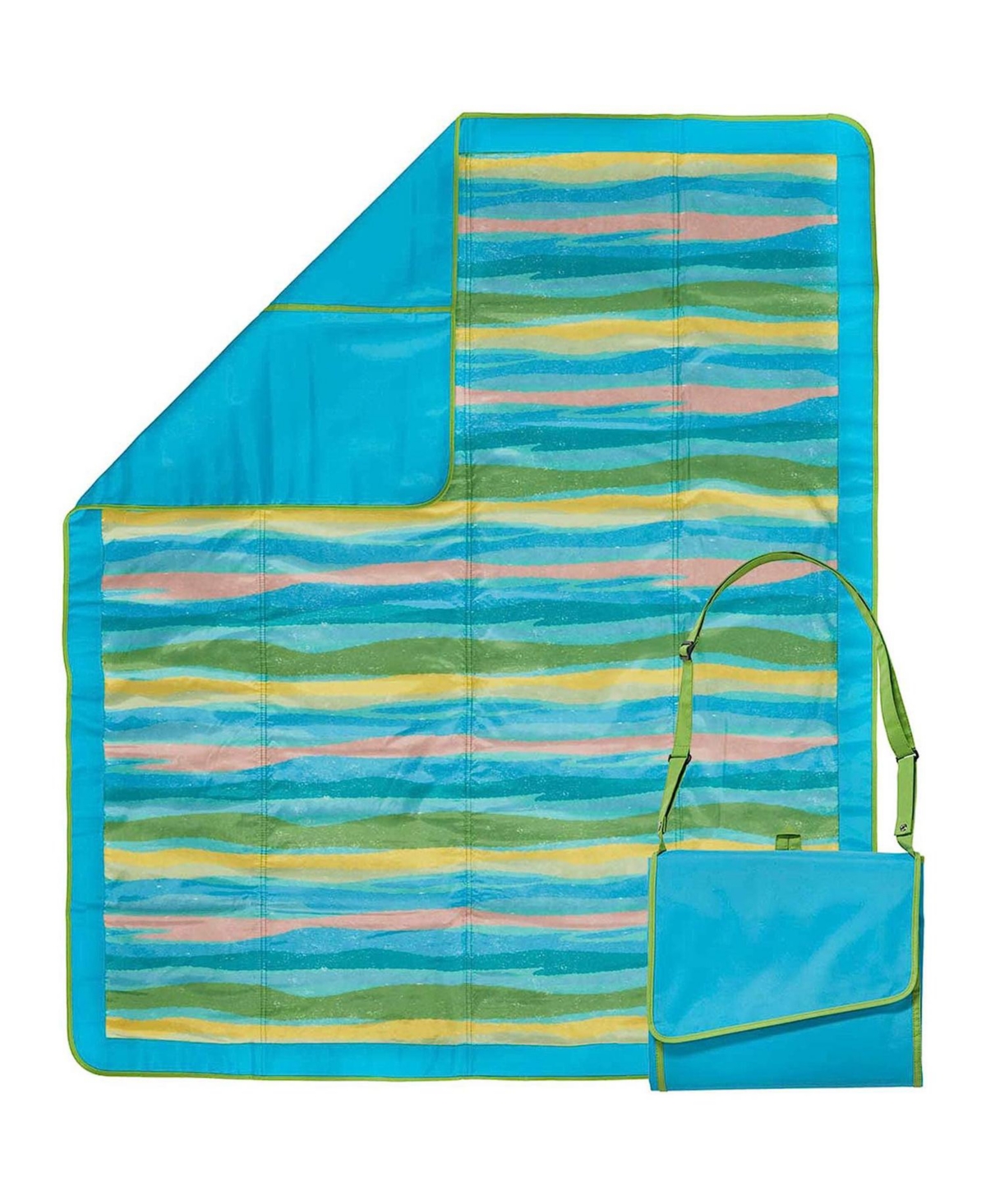 Lightspeed Outdoors Outdoor Blanket with Shoulder Strap, Sand Stripe - Sand stripe