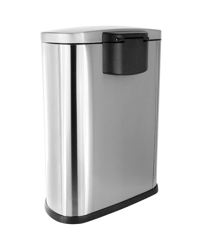 Elama 50Litter 13 Gallon Half Circle Stainless Steel Step Trash Bin ...