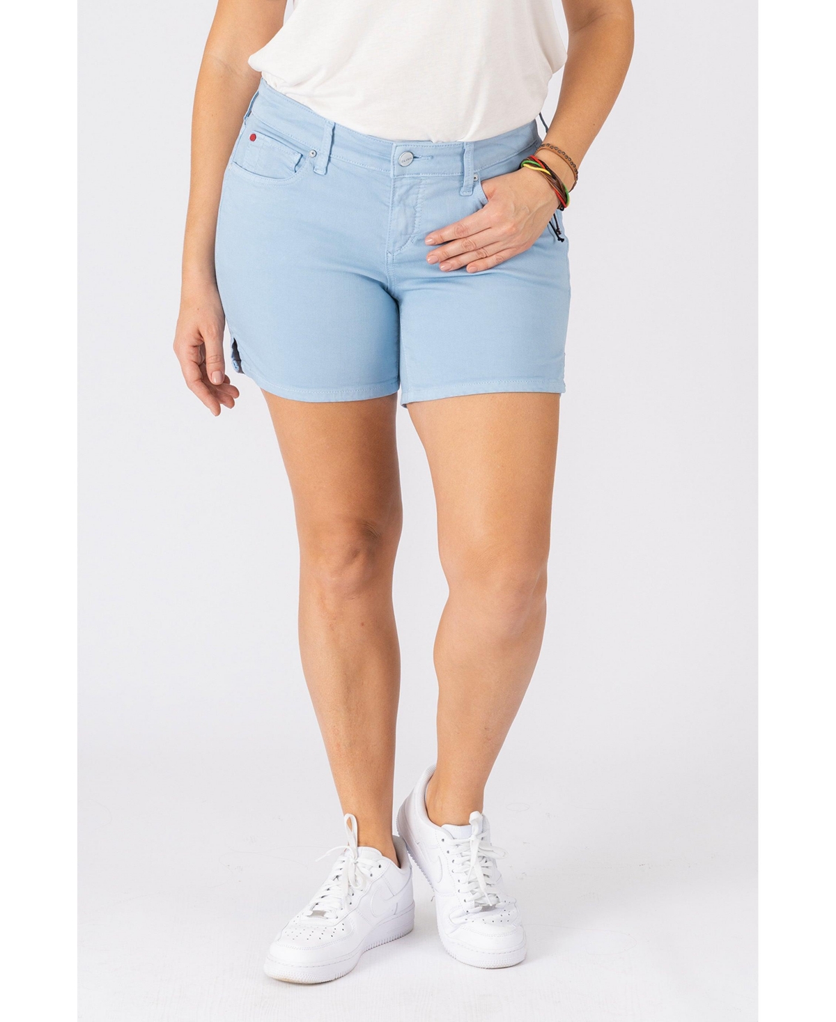 Plus Size Side Vent Shorts - Cerulean