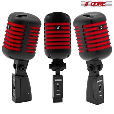 Professional Vintage Microphone for Singing Dynamic Super Cardiod XLR Old Retro Wired Vocal Mic RTRO MIC CH BLK-RED