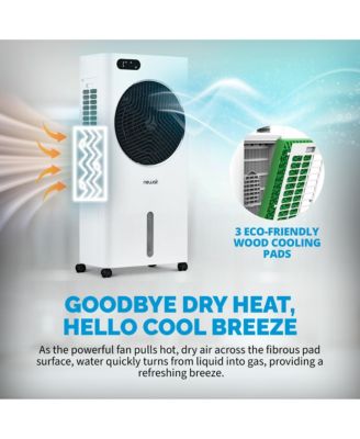 Evaporative Air Cooler and Portable Cooling Fan, Honeycomb Pad, 1600 CFM CycloneCirculation 3.16 Gallon Removable Water Tank, Remote and Time