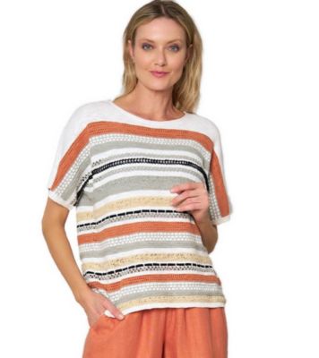 Women's Short Sleeve Sweater Simply Striking Pullover