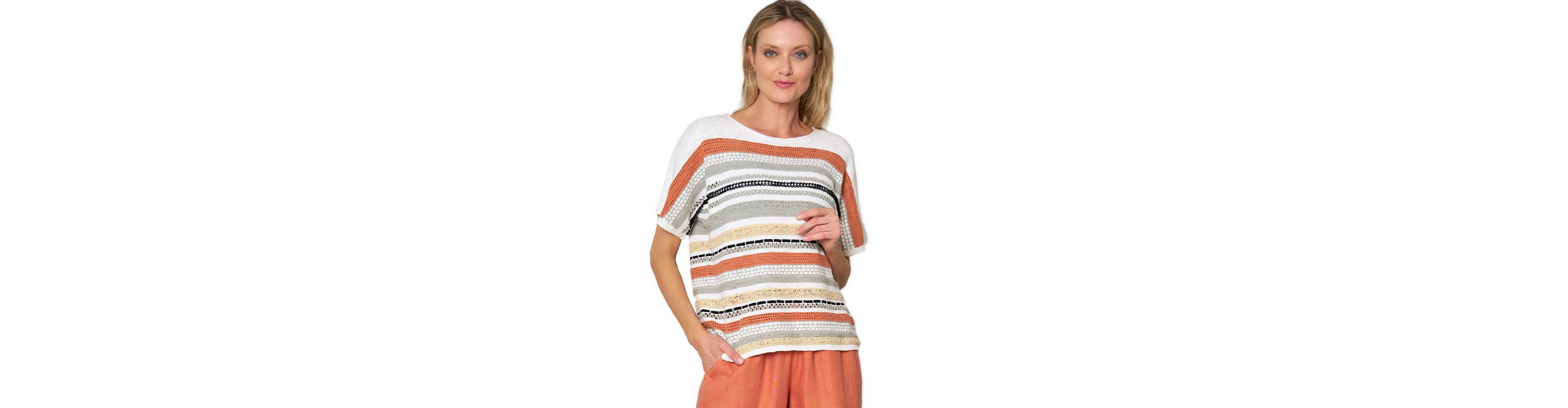 Stella Carakasi Women's Short Sleeve Sweater Simply Striking Pullover