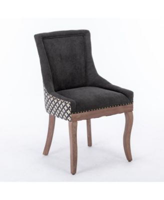Mid-Century Modern Dining Chair with Intricate Slot Seam Backrest and Solid Wood Frame