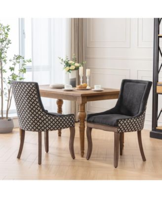 Mid-Century Modern Dining Chair with Intricate Slot Seam Backrest and Solid Wood Frame