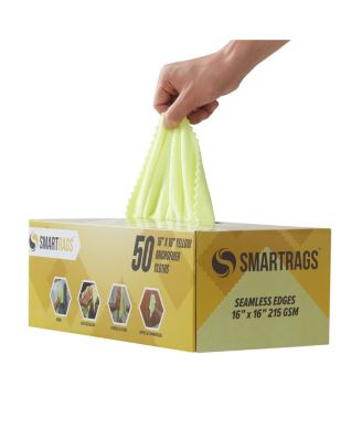 SmartRags XL Microfiber Cleaning Cloths Box of 50, 35 Grams, 16x16, Reusable Multi-Purpose