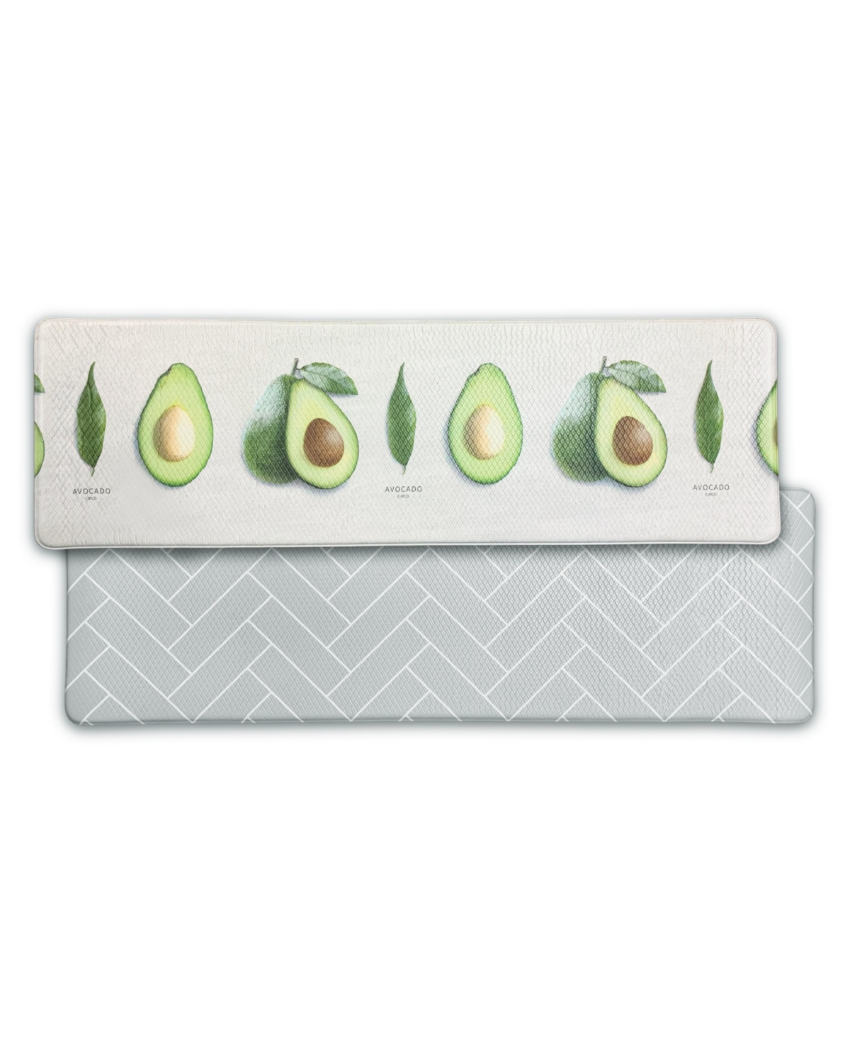 Double-Sided Two Design (Gray Herringbone, Avocado) Anti-Fatigue Padded Mat, Xl - White/Grey (XS)