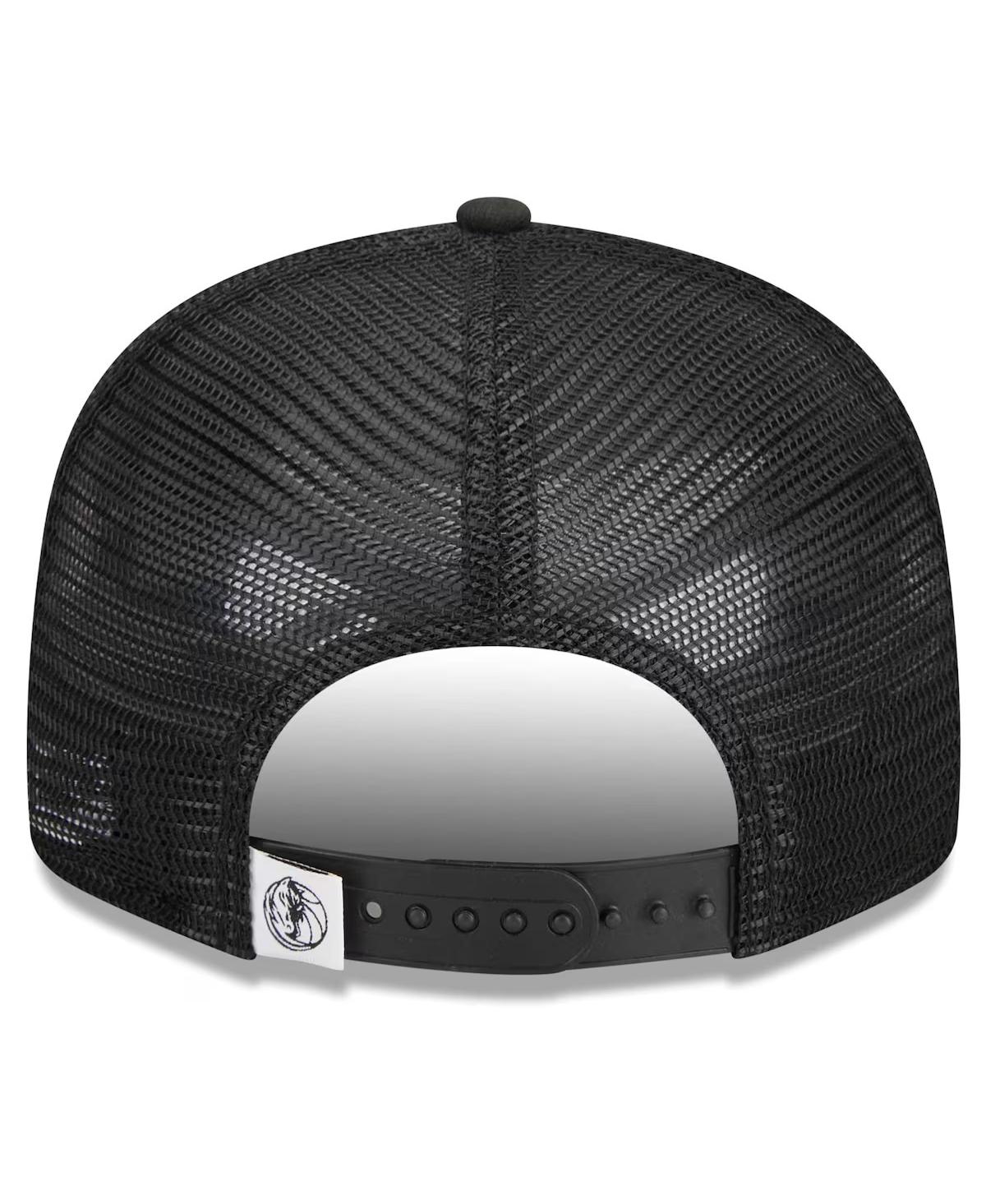 New Era Men's Black Dallas Mavericks Evergreen 9fifty Trucker Snapback Hat In Black