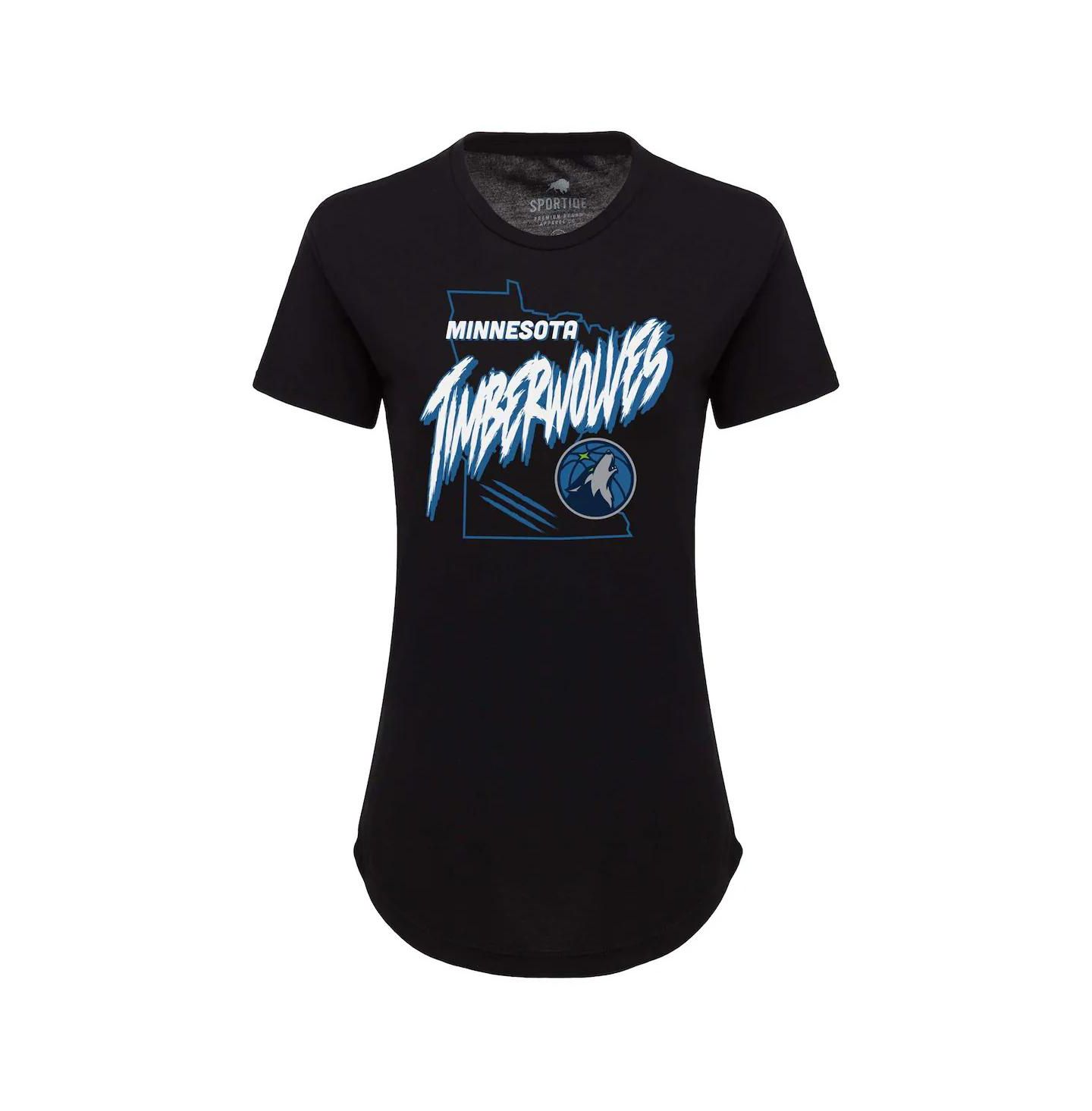 Женская футболка Sportiqe Black Minnesota Timberwolves Phoebe Super Soft Tri-Blend — фото 3