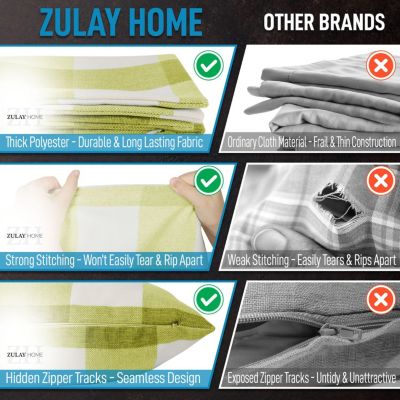 16 x 16 inches 2 Pack Buffalo Plaid Throw Pillow Outdoor &amp; Indoor Covers