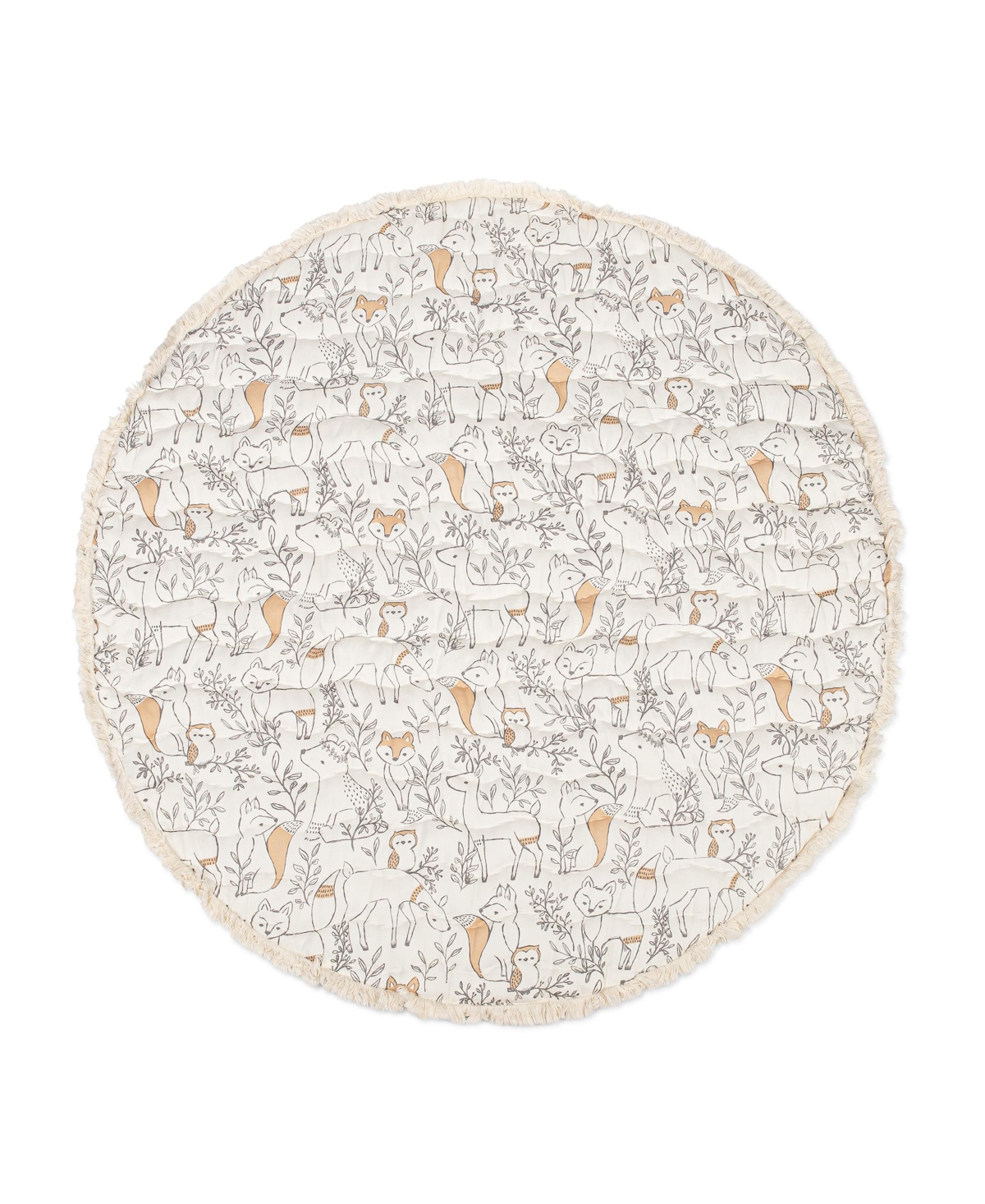 Shop Crane Baby Baby Boys Or Baby Girls Ezra Quilted Playmat Woodland In Copper,white