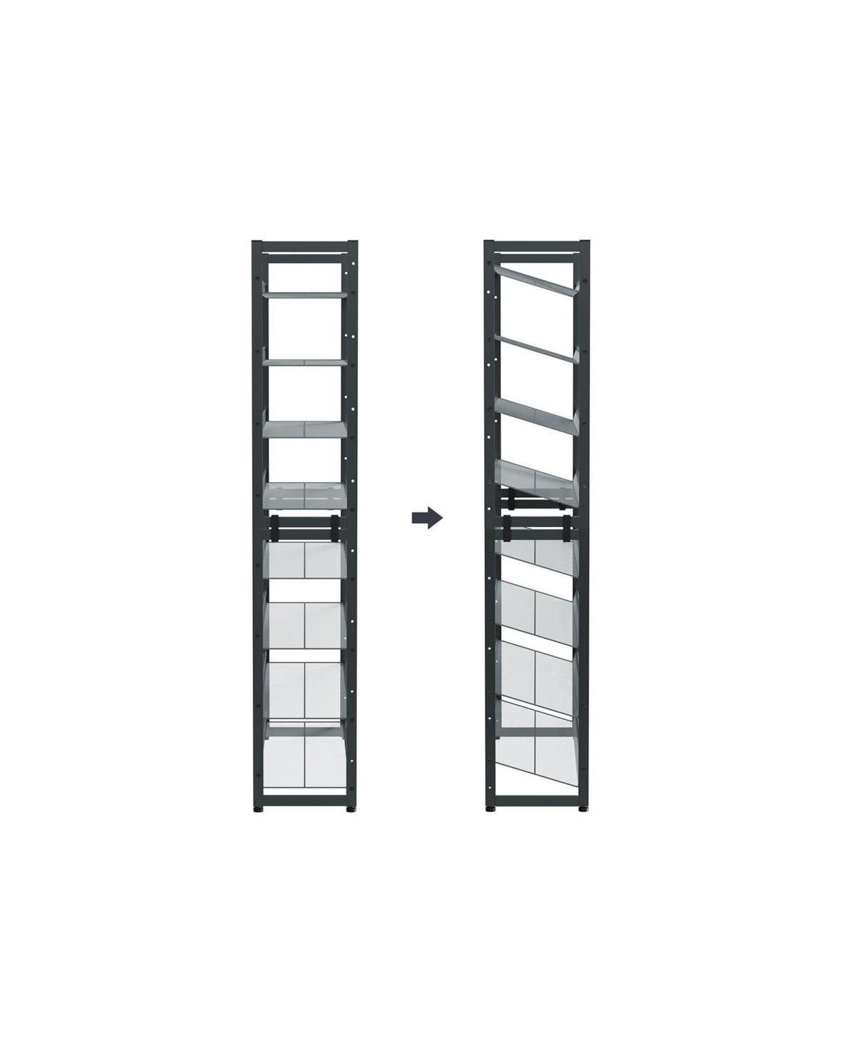 Slickblue 8-Tier Shoe Rack, Set of 2 Stackable 4-Tier Shoe Organizers, Metal Mesh Shoe Shelf Storage