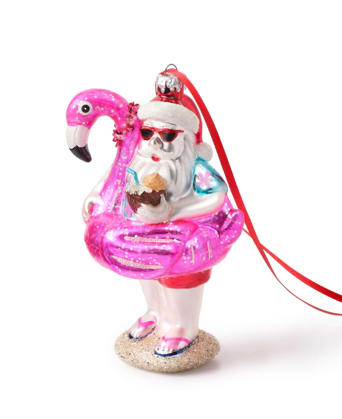 Holiday Lane Florida Santa With Flamingo Float Ornament, Exclusively At Macy's In No Color