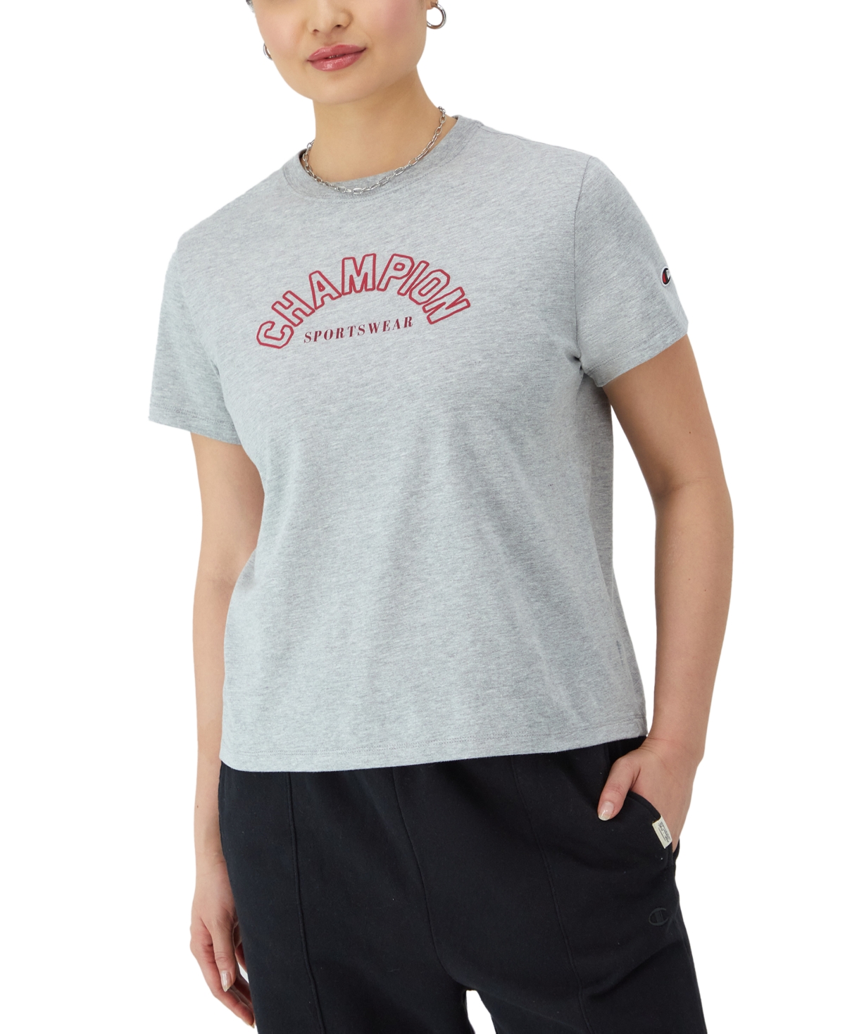 Champion Women's Classic Cotton Graphic-Logo Short-Sleeve T-Shirt