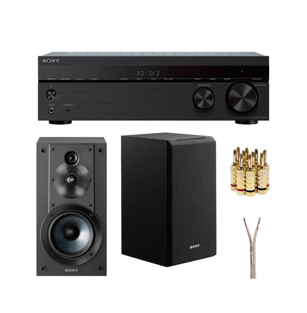 Sony STRDH590 5.2ch Home Theater Av Receiver with Bookshelf Speaker Bundle
