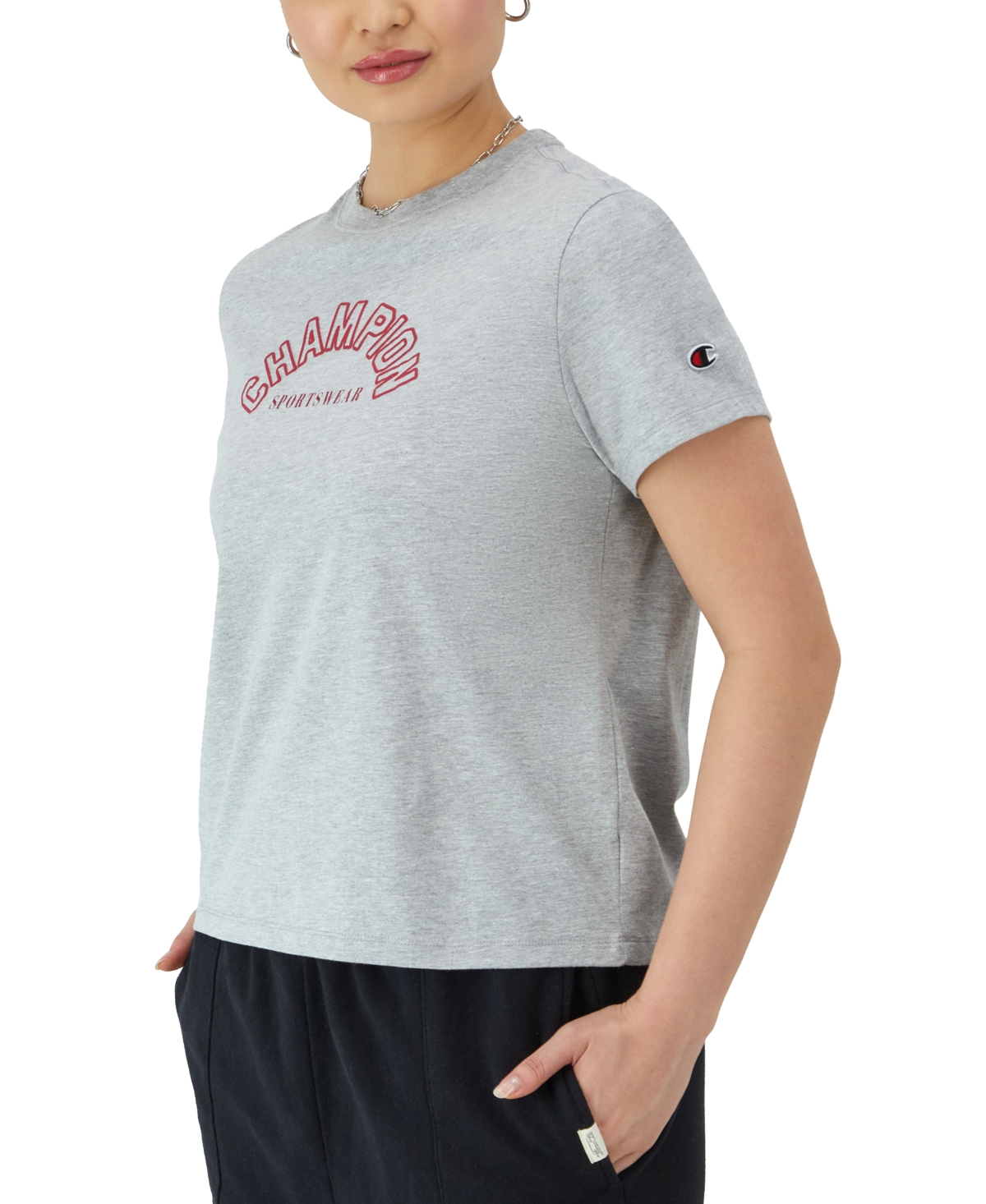 Champion Women's Classic Cotton Graphic-Logo Short-Sleeve T-Shirt