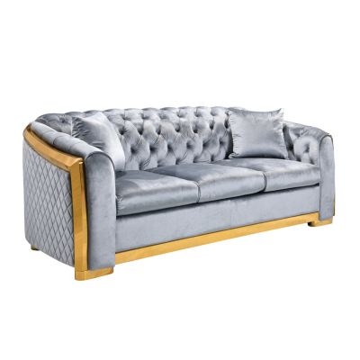  Velvet Luxury Chesterfield Sofa Set, 84"