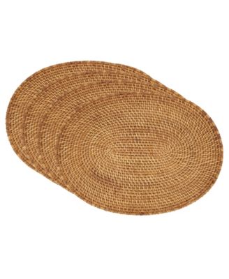 Woven Rattan Placemats Set of 4,14"x19"