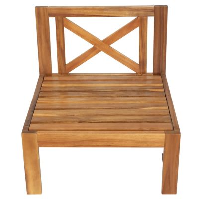 Streamdale 5-Piece Wood Patio Sectional Set with Blue Cushions