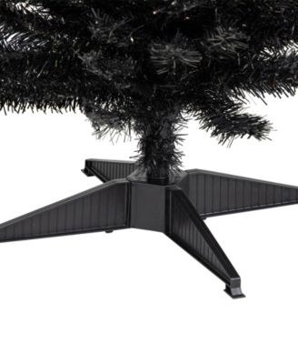 6' Charcoal Brown Iridescent Slim Artificial Tinsel Halloween Tree Unlit