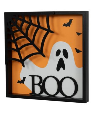 9.75" Framed 3D Boo Halloween Wall Sign