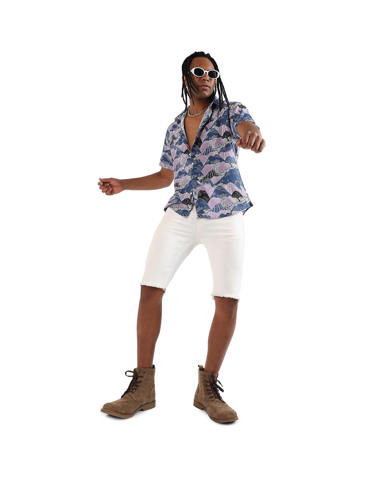 Men's Contrast Landscape Shirt