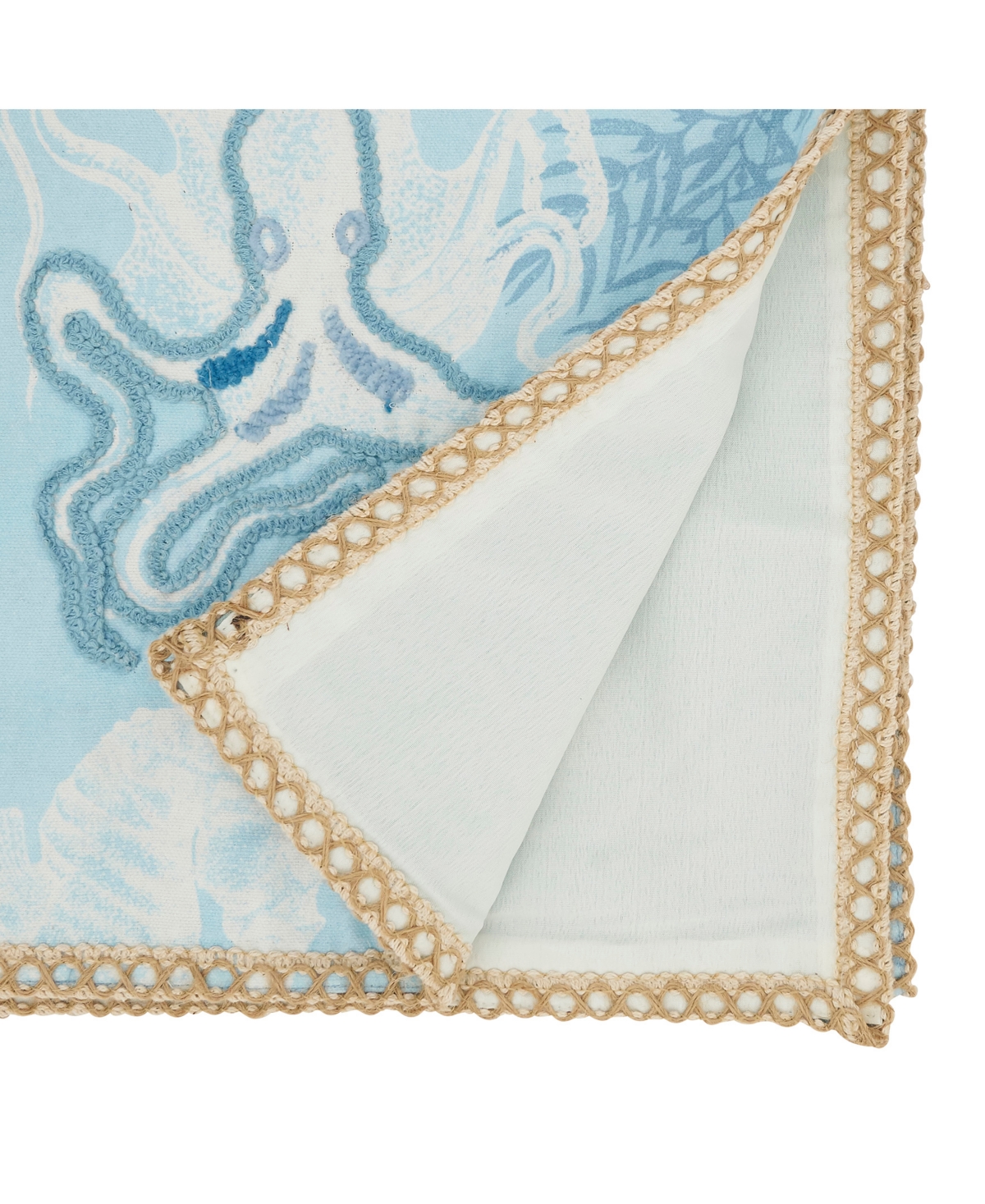 Saro Lifestyle Sealife Serenity Table Runner, 16"x72" In Blue