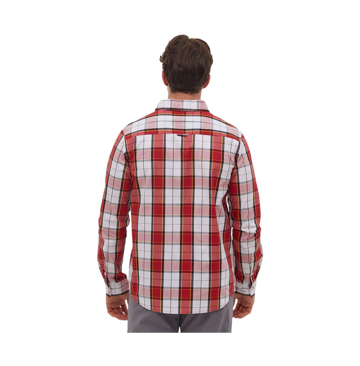 Bench Dna Men's Marcin Long Sleeve Check Shirt -white