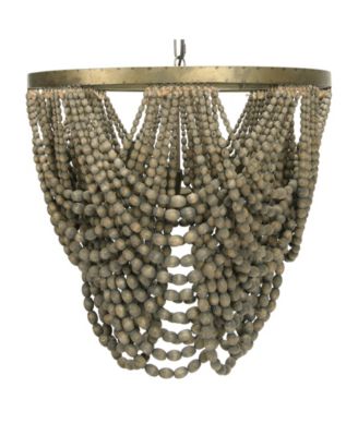 2-Tier Draped Wood Bead Chandelier