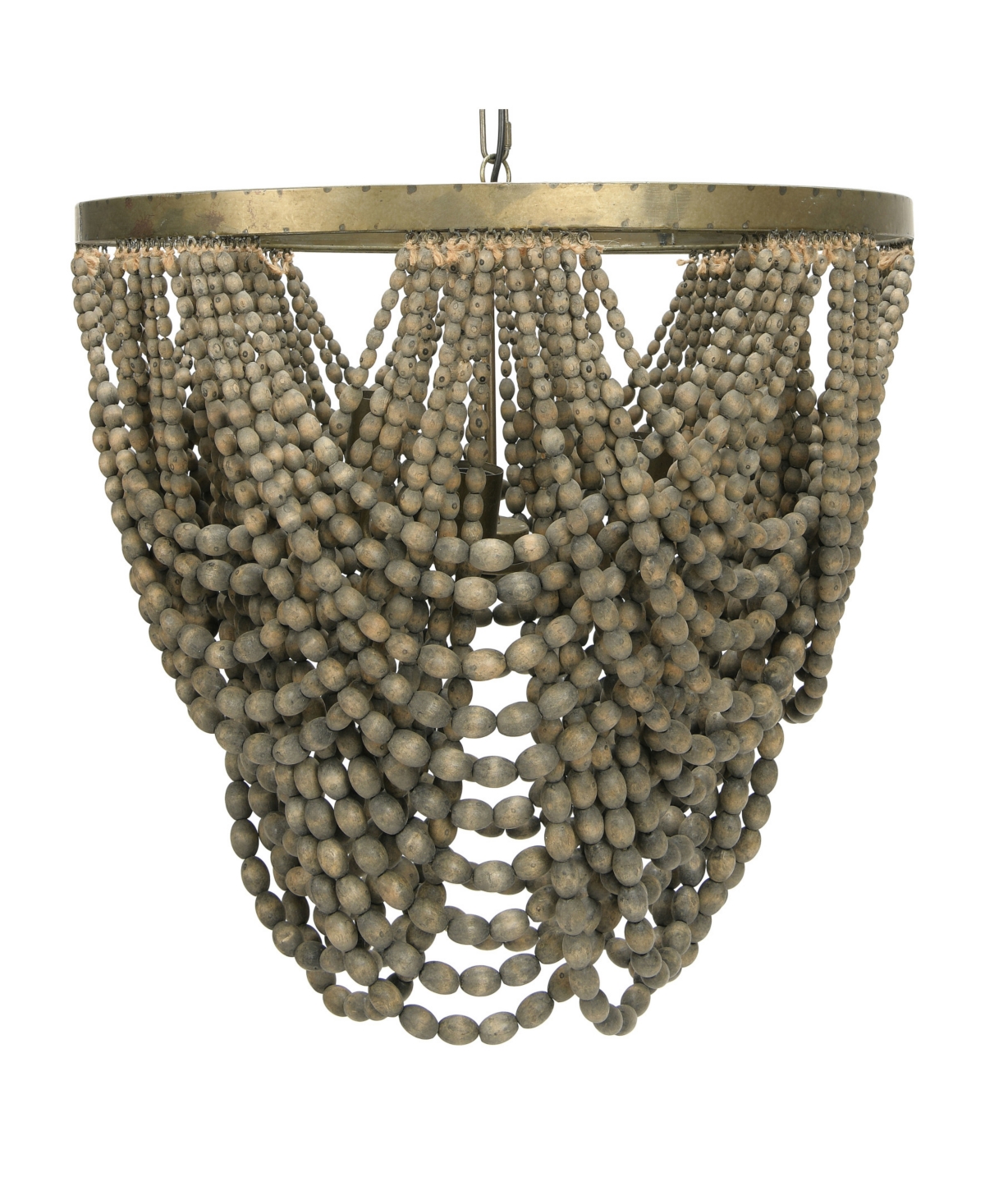 Storied Home 2-tier Draped Wood Bead Chandelier In Grey