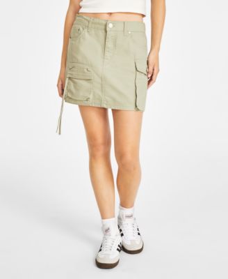 Indigo Rein - Juniors' Cotton Cargo Pocket Mini Skirt