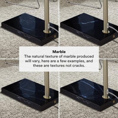 Logan Contemporary Arc LED Floor Lamp with Marble Base (76")