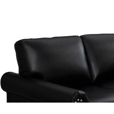 Classic Living Room Nails Sofa Faux Leather