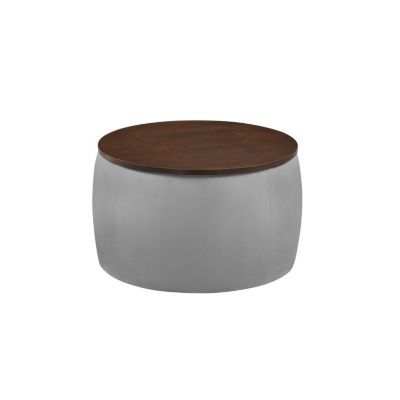 Round Ottoman Set with Storage & Coffee Table - 2 in 1 Function