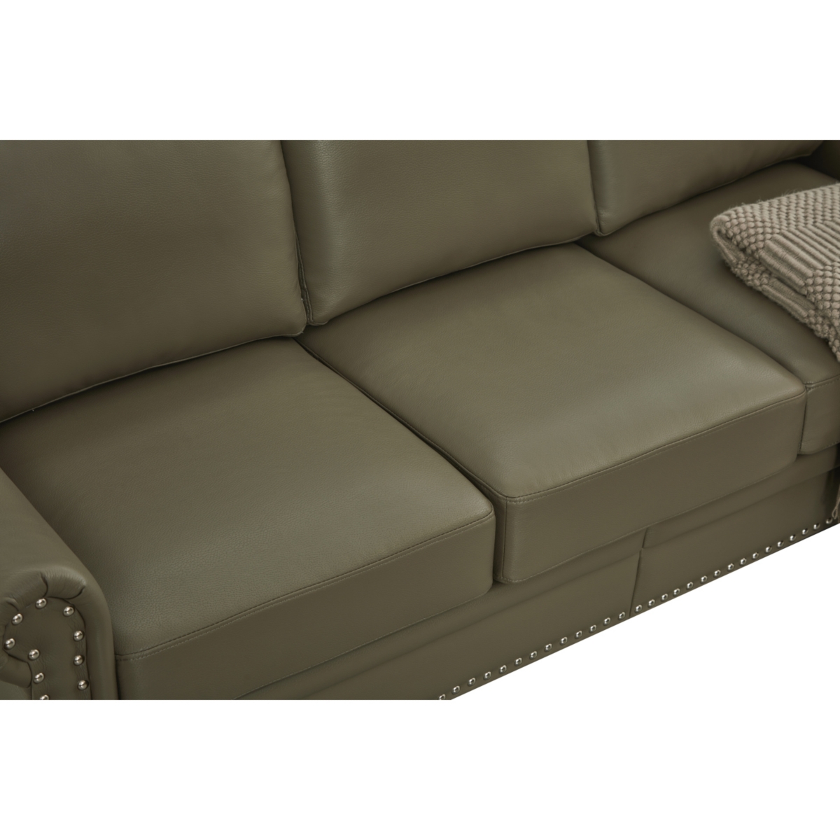 Streamdale Furniture Living Room Sofa With Storage Sofa 2+3 Sectional Grey Faux Leather