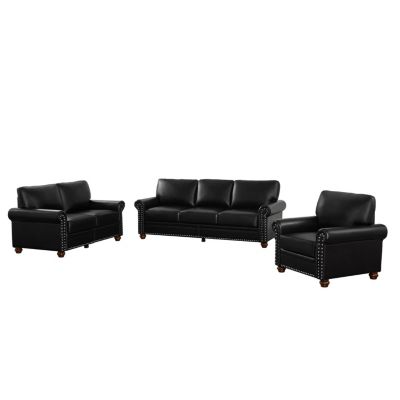  Living Room Sofa With Storage Sofa 1+2+3 Sectional Black Faux Leather