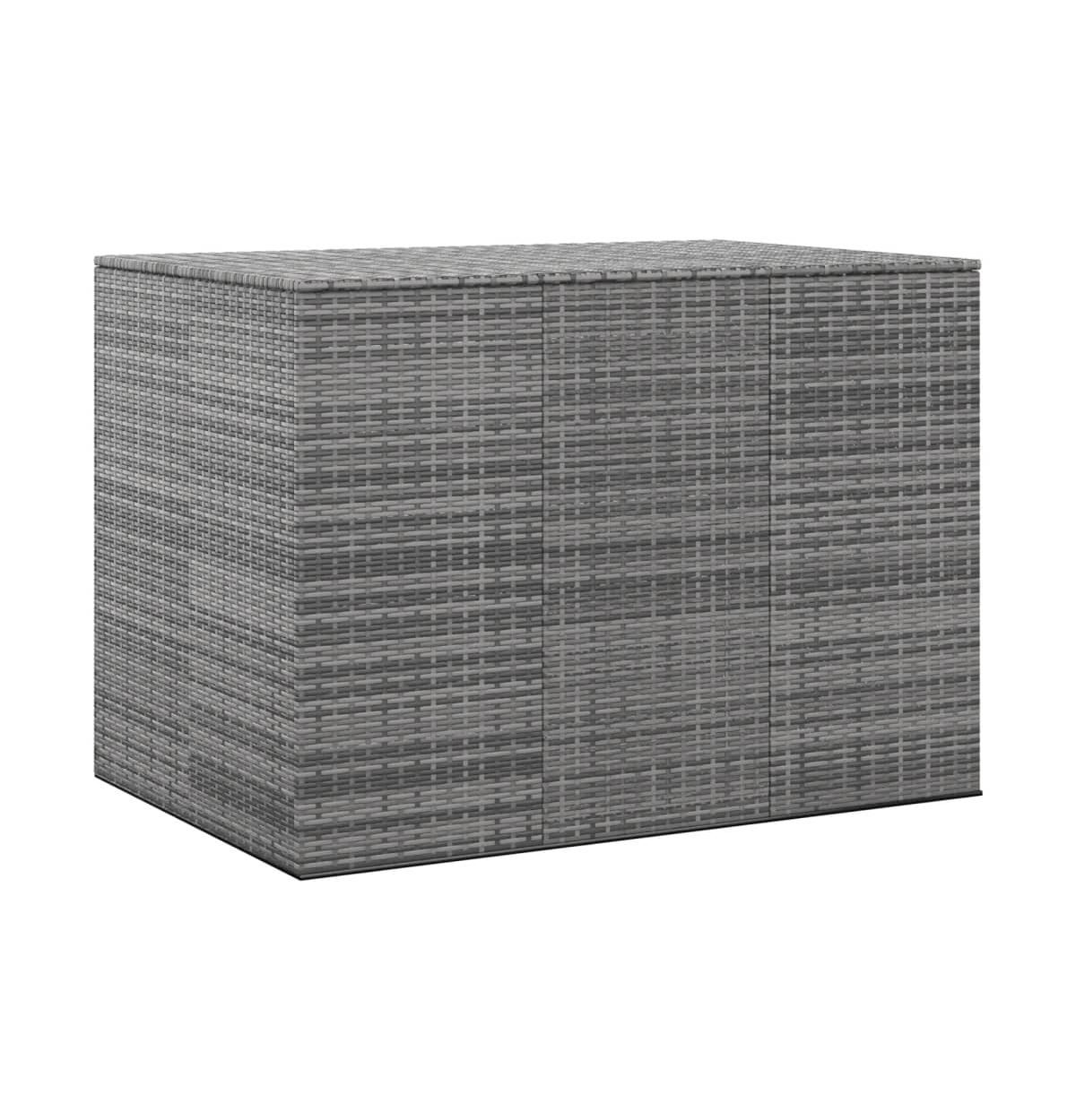 Patio Cushion Box Pe Rattan Gray - Grey