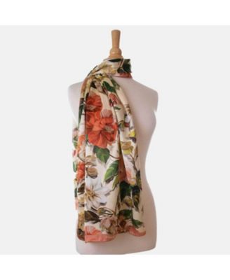 Rosa - Long Satin Silk Scarf for Women - Peach