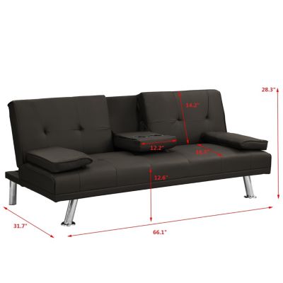 Modern Sofa Bed with Wood Frame and Stainless Legs